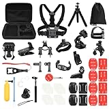 58 in 1 Action Camera Accessory Kit, Compatible for GoPro Hero13 12 11 10 9 8, Hero 5/6/7, Insta 360, DJI Action, DBPOWER, AKASO, VicTsing, APEMAN WiMiUS Rollei QUMOX Lightdow Campark and Sony Sports