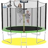 KINETIC SPORTS Trampolin Outdoor Salto Ø 244 cm - TÜV Rheinland geprüft, Kindertrampolin Gartentrampolin Set mit Netz, Randpolster, USA Sprungtuch – bis 120 kg, Grün