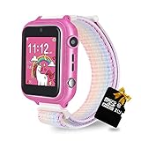 Smartwatch Kinder, Spiele, Telefon für Mädchen und Jungen (metallisch Rosa)