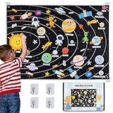 BONNYCO Sonnensystem Kinder 61 Filz Figuren. Planeten Kinder Spielzeug, Geschenke für Jungs Mädchen 3 4 5 6 7 8 Jahre. Sonnensystem Modell, Pädagogisches Montessori Spielzeug Weltraum, Weihnachten