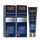 NO HAIR CREW - 2 x Enthaarungscreme für den Intimbereich – extra sanfte Haarentfernung für Männer (Set, 2 x 100ml)