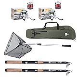 Zite Fishing Angelset Forelle / 2 Teleskop-Ruten 240cm / 2...