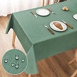AooHome Tischdecke Abwaschbar Grün, 100x140cm Tischdecken...