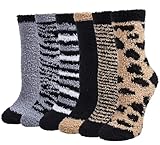 Justay Sowarm Damen Kuschelsocken Flauschige Socken Wintersocken 39-42 Haussocken Warme Bettsocken Korallenfleece Plüschsocken Geschenke für frauen
