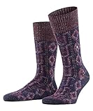 Burlington Herren Socken Cabin Boot Schurwolle gemustert 1 Paar, Blau (Dark Sapphire 6278), 40-46