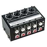 OWLEEN 4-K-Stereo-Audio-Mixer, unterstützt Ein- und Ausgang, Mini-Stereo-Mixer mit separaten Lautstärkereglern