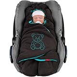 ByBoom Baby Winter-Einschlagdecke 'Das Original mit dem Bären', Universal für Babyschale, Autositz, z.B. für Maxi-Cosi, Römer, für Kinderwagen, Buggy oder Babybett