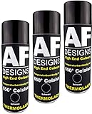 Alex Flittner Designs Thermolack Spray 3 Spraydosen Ofenlack Auspufflack Hitzebeständig 650 °C Schwarz 400ml Schützt Motor und Auspuff vor Rost