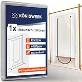 Königwerk Staubschutztür mit Reißverschluss (1er Set) - Inkl. Abdeckfolie - Ideal als Staubschutzwand, Baustellentür, Schmutzschleuse