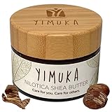 YIMUKA Nilotica Sheabutter im 50ml Glastiegel – Perfekt als Handcreme, Tattoo Creme, Narbensalbe – Für Gesichtspflege, Lippenpflege – Unraffiniert, Bio, Vegan, Kaltgepresst, Vitamin E & Fair Trade