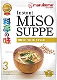Marukome Instant Miso-Suppe (aus Japan, mit gebratenem Tofu, MSG frei, schnelle Zubereitung), 1 x 57 g