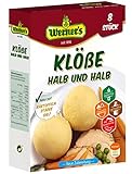 Werner´s Klöße Halb & Halb 8 Stück, 10 Packungen pro Karton, glutenfrei, laktosefrei, zum selbstformen, ohne Farbstoffe, ohne zugesetzte Aromen,