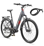 Telefunken E-Bike 27,5 Zoll Fahrrad für Damen & Herren | Pedelec SUV 7-Gang Kettenschaltung | Hydr. Scheibenbremsen | inkl. Panzerkabelschloss | Elektrofahrrad 250 W Mittelmotor | 468 Wh Li-Ion-Akku