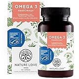 Omega 3 - hochdosiert mit 650mg Omega 3 Fettsäuren je Tagesdosis - 120 kleine Kapseln mit Spitzenrohstoff AlaskOmega® (MSC-zertifiziert) - ohne Zusätze in Deutschland produziert