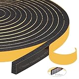 Dichtungsband Selbstklebend, Yotache 12mm(B) x 6mm(D) Schaumstoff Band Fenster Tür, Schwarz Band zum Abdichten für Ceranfeld Siegel Schallschutz (2 Rollen je 4m lang)