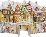 Nostalgischer Adventskalender/Weihnachtskalender mit Bildern und Glimmer 'An der Stadtmauer'