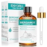 ENYORLI Bergamotteöl Ätherische Öle 100ml Natürliches Bergamotte Ätherisches Öl Belebend für Aroma Diffuser, Raumduft, DIY Seife, Kerzen & Hautpflege Bergamot Oil
