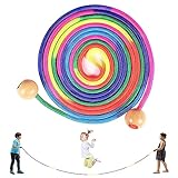 Qetlavee Springseil Kinder, 5 M Langes Springseil, Seilspringen für Mehrspieler, Kinderspiele für Einschulung in Schultüte I Geschenke für Mädchen & Junge, Springseil für Kinder ab 6,7,8,9,10 Jahre