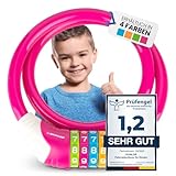 DUNLOP Fahrradschloss Kinder Fahrrad Schloss - Sicherheitsstufe 5 Zahlenschloss mit 4 Farb Einteilung zum besseren Merken der Kombination I Bike Fahrradschloß Lock für Kinder (Pink)