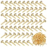Abeillo Brads Musterbeutelklammern 200 Stück, Metall Rundkopfklammern Scrapbooking Brads, Brads Musterklammern für Schule Büro Papier Briefklammern Basteln Handwerk DIY