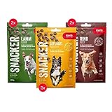 MERA Snacker Mix-Pack ohne Getreide (6 x 200g), herzhaft softe Hundeleckerli für Training oder als Snack, mit Geflügel, Lamm und Rind