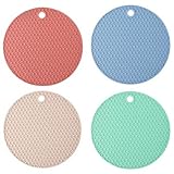 Guduling 4 Stück rutschfest Silikonuntersetzer, Silikon Untersetzer Topfuntersetzer Hitzebeständig, Leicht zu Reinigen Topflappen Silikon, Wabenmuster, Flexibel