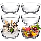 NUTRIUPS Small Glass Bowls, Glass Bowls Cooking (11.5cm-6 pcs) 6 Stück Mini Glasschüssel Set, 300ml Stapelbare Glasschalen, Dessertschalen