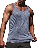 COOFANDY Tank Top Herren Gym U-Ausschnitt Unterhemden Herren Ärmelloses Tanktop Männer Sommer Muskelshirts Bodybuilding Training Unterhemd Blau L