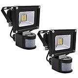 Greenmigo 2x 20W SMD Fluter mit Bewegungsmelder LED Strahler Warmweiß warmweiss Licht IP65 Wasserdicht LED Lampe Wandleuchter Flulicht Flutbeleuchtung LED Gartenlampe Außenstahler