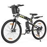 VARUN E Bike, 26 Zoll E-Bike Herren Damen mit 48V 374.4 Wh Akku, 250W 55NM Motor MTB, Ebike Klapprad Elektrofahrrad mit 7-Gang, 5 Modes, Vollfederung Stoßdämpfung, E-Mountainbike für Erwachsene