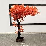 Künstlicher Ahornbaum, roter Ahornbaum, künstlicher Zwerg-Ahornbaum, künstlicher japanischer Ahornbaum, Zuckerahornbaum, künstlicher Baum für den Außenbereich, Herbstdekoration, 2,5 x 1,5 m/8,2 x 4,9