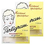 Haarnetz Perligran mit Gummi 2 x 2er Pack dunkelblond