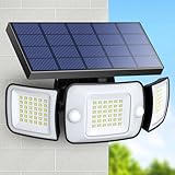INTELAMP Solarlampen für Außen mit Bewegungsmelder, 6000 mAh Solarleuchten für Außen 108 LED Solar Lampe Outdoor Ideal für Terrasse, Veranda, Garage, Hof, Straßen, IP65 Wasserdicht