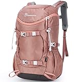 MOUNTAINTOP 28L Wanderrucksack Damen Outdoor Reiserucksack Backpacker Trekking Rucksäcke mit Regenhülle (Rosa)