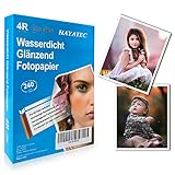 100 Blatt Fotopapier 10x15 hoch glänzend Tintenstrahldrucker 240g/m² Photopapier Fotokarten Photokarten Sofort Trocken Wasserfest Hochweiß