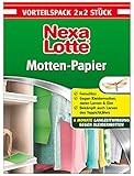 Nexa Lotte Mottenschutzpapier, schützt effektiv bis zu 6 Monate vor Kleidermotten und Pelzkäferlarven, 2 x 2 Streifen à 10 Blatt ,Grün