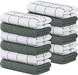 Utopia Towels - 12er Pack Geschirrtücher Küchentücher, 38 x 64 cm Baumwolle Geschirrtüch – Maschinenwaschbar (Grau und Weiß)