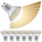 EACLL GU10 LED Warmweiß 6W Stufenlos Dimmbar Leuchtmittel, 6er-Pack, 585 Lumen 3000K Birnen, AC 230 V Flimmerfrei Strahler, Abstrahlwinkel 120 ° Spot, Kontinuierlich Dimmen über Dimmer