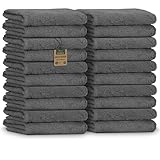 NatureMark Gästetücher – 20er Pack (30x50 cm), 100% Baumwolle, Oeko-TEX Zertifiziert, weich, saugfähig und pflegeleicht – Für Bad, Gäste & Spa – Anthrazit Grau