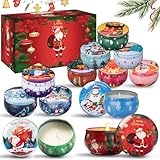 12 Stück Weihnachtskerzen Duftkerzen Set, Weihnachtskerze...