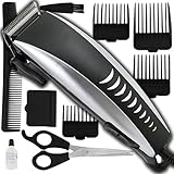 Retoo Haarschneidemaschine, Profi Haarschneider, Haartrimmer, für Männer, Frauen, Kinder, 4, Kammaufsätze, Weiteres, Zubehör, Farbe, Schwarz, Silber