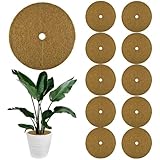 ZDQC 10 Stück Kokos Mulchscheibe,Ø 35CM Kokosscheibe,Kübelabdeckung Kokos,Kokos Pflanzenschutz,Winterschutz Kokosmatte,Winterschutz für Kübelpflanzen,Kokosnussfasern,Winterschutz Kokos (35cm)