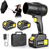 Akku Laubbläser mit 21V 2×3.0Ah Akkus und Ladegerät, Elektrischer Laubbläser 300km/h,550W Hochgeschwindigkeitsmotor Leichter Gartenbläser Für Garten, Terrasse, Einfahrt