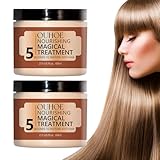 BSOON Nourishing Behandlung Haarcreme, 2 Stück Magische Treatment Haarreparaturcreme, 5 Sekunden von Weichem Haar, Keratin-Haarbehandlungsmaske, für Trockenes und Geschädigtes Haar