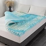 5 cm 5-Zonen Queen-Matratzenauflage aus Memory-Schaum, Gelschaum-Matratzenauflage zur Druckentlastung, CertiPUR-US-zertifizierter Queen-Bett-Topper, Blau, 152,4 x 203,2 cm