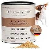 LEO LÖWENHERZ Verdauungspulver Hunde 250g inkl. Dosierlöffel - Hunde Pulver Verdauung - Verdauung stärken Hund - Pulver mit Bierhefe, Eschenrinde, Bananenmehl