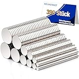 390 Stück Mini Magnete Stark,Klein Rund Magnete Neodym Magnete, 6 verschiedene Größen, Kleine starke Magnete, Runde Kleine Whiteboard Magnete für Magnettafel Handwerk Büro Kühlschrank