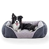 JOEJOY Hundebett Mittelgroße Grosse Hunde Hundekorb Waschbar - Flauschig Hundebett, rutschfest Hundebetten HundeköRbchen, PlüSch Hundekorb für Hunde und Katzen(L76×61×23 cm)