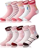 Adorel Mädchen Socken Baumwolle Kinder Strümpfe 10er-Pack Pferd und Häschen 28-31 EU (Herstellergröße L)