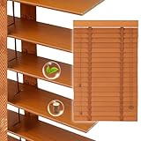 JFOZDM Maßanfertigung Holzjalousie 50mm, Jalousien Fenster Innen, Holzjalousie Innen, Sonnenschutz and Sichtschutz, Jalousien für Schlafzimmer, Terrasse, Büro, Einfache Montage, Mehrere Farben